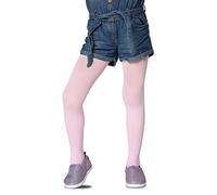 LORES Baby Pink Tights for Girls 40 DEN Opaque Plain Solid Footed, Soft Microfibre Ballet Tights, School Uniform Tights Kids Dance Gymnastics Everyday-wear, 9-10 Years (134/140 cm)