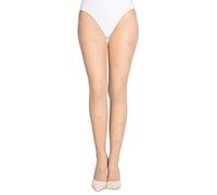 LORES Black Thin Tights Matt Semi Sheer Ladies Pantyhose with Pattern Office School Diamonds Sexy Patterned Outfit, Honey Natural 3/4