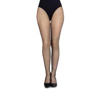 LORES Black Thin Tights Matt Semi Sheer Ladies Pantyhose with Pattern Office School Diamonds Sexy Patterned Outfit Point 20 Nero 3/4