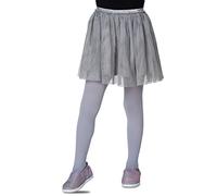 LORES Girls Grey Tights 40 Denier Opaque Footed - Soft Microfibre Ballet Pantyhose - School Uniform Plain Hosiery for Kids Dance, Gymnastics & Everyday Wear, 3-4 Years (98/104 cm)