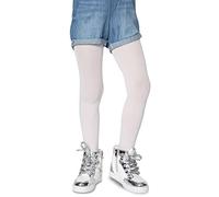 LORES Girls Kids Plain Tights Footed Ballet Dance School 40 Denier Opaque, White Size 7/8 years