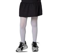 LORES Girls Light Grey Tights 40 Denier Opaque Footed - Soft Microfibre Ballet Pantyhose - School Uniform Plain Hosiery for Kids Dance, Gymnastics & Everyday Wear, 5-6 Years (110/116 cm)