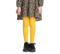 LORES Girls Yellow Tights 40 Denier Opaque Footed - Soft Microfibre Ballet Pantyhose - School Uniform Plain Hosiery for Kids Dance, Gymnastics & Everyday Wear, 7-8 Years (122/128 cm)