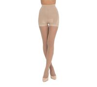 LORES High Waisted Nude Slimming Tights Compression Pantyhose Control Top Push-up Shaping Effect, Natural S/M