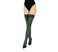 LORES Opaque 60 Denier Hold Ups Stockings High Tights Over the Knee Sexy Hosiery Silicone, Bottiglia XL/XXL