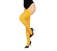 LORES Opaque 60 Denier Hold Ups Stockings High Tights Over-the-Knee Sexy Hosiery Silicone, Senape XL/XXL Plus size