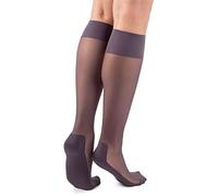 LORES Pop Socks Ladies Knee-highs Breathable with Massage Sole Pressure-Free 20 DEN One Pair, Fumo