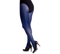 LORES Satin Womens Tights 100 Denier Thick Shiny Look Plain Sheen Opaque Full Stockings Pressure-Free Pantyhose Lucido, Prussia L