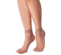 LORES Semi Sheer Womens Low Cut Socks Invisible Ankle High Pop Nylon Soft Comfort One Size 15 DEN 2 Pairs, Noiset