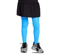 LORES Sky Blue Tights for Girls 40 DEN Opaque Plain Solid Footed, Soft Microfibre Ballet Tights, School Uniform Tights Kids Dance Gymnastics Everyday-wear, 3-4 Years (98/104 cm)