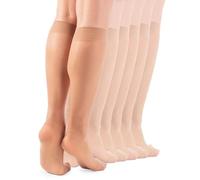 LORES Socks for Women - Silky Smooth Everyday Socks, Elegant 15 Den Knee-Highs, Lightweight and Comfortable Knee-High Stockings, 6-Pack for Everyday and Office Wear, Golde