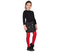 LORES Soft and Warm Red Ballet Tights for Girls - Freedom of Movement, Invisible Reinforcements, Without Marked Panties, High-Quality Comfort Tights, Rosso 9/10 years (134/140 cm)