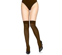 LORES Women’s Microfiber Opaque Brown Knee High Socks Over Knee Thigh High Long Warm Sock for Girl Cosplay Stockings 60 DEN, Mocca