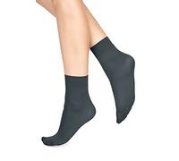 LORES Women’s Microfiber Opaque Tight Socks Crew Length 60 Denier Anti-pressure Band Ankle High Hosiery, Cenere