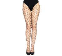 LORES Womens Black Fishnet Tights for Ladies Wide Mesh Sexy Look Cosplay Net Stockings, Ada Nero Size 1/2