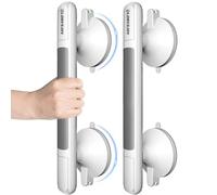 LORESJOY 2 Pack Suction Bathroom Grab Rails, Anti Slip Shower Grab Bar Handle, Suction Grab Bar Handrails, Hand Rail, Safety Hand Rail Support for Tub