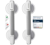 LORESJOY 2 PCS Suction Bathroom Grab Rails, Mobility Support Safety Handle,MAX 110 KG Safety Shower Grab Bars for Seniors, Suction Grab Rails for Bathroom with Suction Cup Fitting