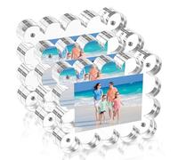 LORESJOY 3 Pack Acrylic Picture Frames: 3.5x5 inch,Magnetic Picture Frames, Frameless Standing Desktop Frame for Home, Office, Events, Stand Best Gift for Family, Baby, Friend