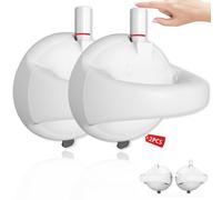 LORESJOY Bathroom Grab Rails, 2 Pack - ABS & EPDM Material, White, 130 kg Weight Capacity, Suction Hand Rail for Elderly & Disabled - No Drilling Installation, With Warning Sign