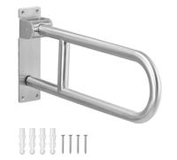 LORESJOY Disabled Toilet Grab Bar, 60 cm Wall Support Handle, Foldable, Disabled Toilet Grab Bars for Seniors, Stainless Steel Support Handle, Toilet, Support Folding Handle, Toilet, Load Capacity of