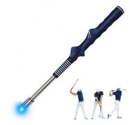 LORESJOY Golf Swing Trainer - Two-Stage Retractable Golf Grip Stick for Tempo Rhythm Training, LED Light Feedback, Stainless Steel Shaft, Right-Handed Indoor Practice, Golf Gifts for Men