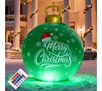 LORESJOY Inflatable Christmas Baubles, 60 cm Large Luminous LED Christmas Baubles with Remote Control, Santa Claus Inflatable Baubles Christmas Decoration Christmas Ball