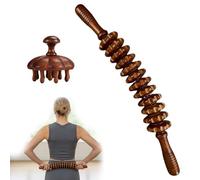 LORESJOY Rodillo Masaje Muscular Madera, Masajeador Anticelulítico para Maderoterapia Corporal, Rodillo masaje moldear cuerpo, Espalda, Piernas, Cuello, Relajación muscular