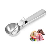 LORESJOY Stainless Steel Ice Cream Scoop, Cookie Scoop, Trigger Ice Cream Scooper Stainless Steel, Spoon Dishwasher Safe, Perfect for Frozen Yogurt, Gelatos, Sundaes