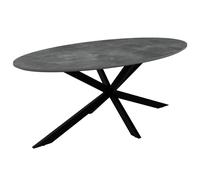 loreto wooden oval coffee table in grey marble effect