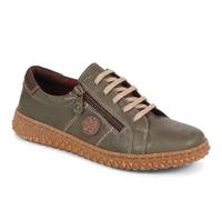 Loretta Leather Trainers - Khaki Size 4