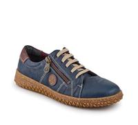Loretta Leather Trainers - Navy Size 5