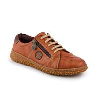 Loretta Leather Trainers - Tan Size 4