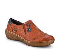 Loretta Womens Elasticated Leather Slip-On Shoes | Autumn Winter Collection | Slip On Shoe | Pull On