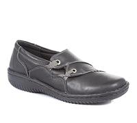 Loretta Womens Leather Slip On Shoe with Elastic Loop | All Year Round | Slip On Shoe