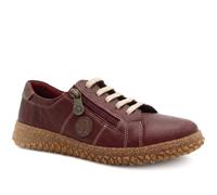 Loretta Womens Leather Trainers Burgundy Size 6 | All Year Round | Lace Up Shoe | Lace Up | Lightweight