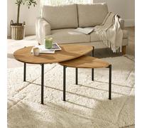 Lorette Nest of 2 Coffee Tables - Teardrop - Oak
