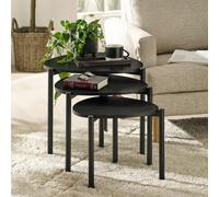 Lorette Nest of 3 Side Tables - Teardrop - Black