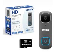 Lorex 1080p Wired WiFi Smart Video Doorbell Camera w/No Subscription Fee - Motion Detection, 2 Way Talk, includes 32GB MicroSD (Slate)
