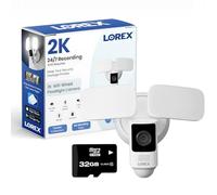 Lorex 2K WiFi Floodlight Camera | Included 32GB MircoSD | Colour & IR Night Vision | Smart Motion Detection (Person/Vehicle/Animal) | 2-Way Talk | White