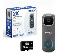 Lorex 2K Wired WiFi Smart Video Doorbell Camera w/No Subscription Fee - Night Vision, Motion Detection, Requires Existing Wiring (Snow White)