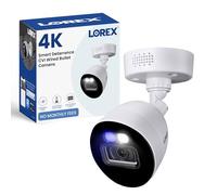 Lorex Indoor/Outdoor 4K Ultra HD Smart Deterrence CVI Wired Add-On Bullet Security Camera, Color Night Vision, Dual Warning LED Lights, Siren