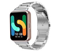 Lorheyar Metal Replacement Strap Compatible with Samsung Galaxy Fit 3, Stainless Steel Bracelet Sport Band Women Men Compatible with Galaxy Fit 3