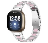 Lorheyar Straps for Women Men Compatible with Fitbit Versa3/sense/versa4/sense2, Resin Wristband Sport Metal Replacement Bracelet Compatible with Versa U,versa3/sense