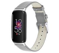 Lorheyar Watch Replacement Strap Compatible with Fitbit Inspire1/2/3, Leather Bracelet Sport Band Women men Compatible with Inspire1/2/3 Fitness Tracker Accessories Gray,Inspire 2