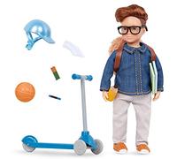 Lori 62243455269 Mini Boy Doll & Scooter Playset - 6-inch Doll with Vehicle & Accessories, Blue
