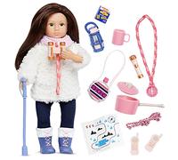 Lori Dolls - Mini Adventure Doll & Hiking Accessories - Winter Clothes & Accessories for 15 cm Dolls - Boots, Flashlight, Map & More - Toys for Kids - Farah’s Hiking Set - 3 Years +