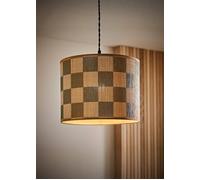 Lori Green Checkerboard Bamboo Drum Easy Fit Lamp Shade with Bulb ValueLights Pale Green One Size