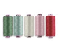 Lori Holt Berry & Sage Thread Pack for Riley Blake Designs | 5 Spools of 60wt 100% Extra Long Egyptian Cotton Thread | Confetti Cotton Colors for Strawberry Crush Sew Along | 164 Yards Per Spool