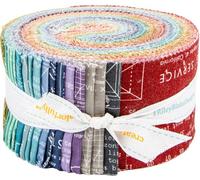 Lori Holt Type/ography A Rolie Polie 40 2.5-inch Strips Jelly Roll Riley Blake Designs RP-16850A-40