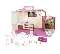 Lori Dolls - Coffee Shop Playset for Mini Dolls - Toy Cafe with Patio - Play Food, Drinks & Furniture - Accessories for 6-inch Dolls - Local Café & Terrace - 3 Years +